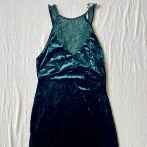Free People Green Velvet dress